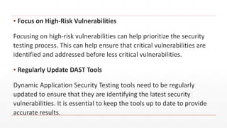 Overcoming Challenges in Dynamic Application Security Testing (DAST) | PPTX