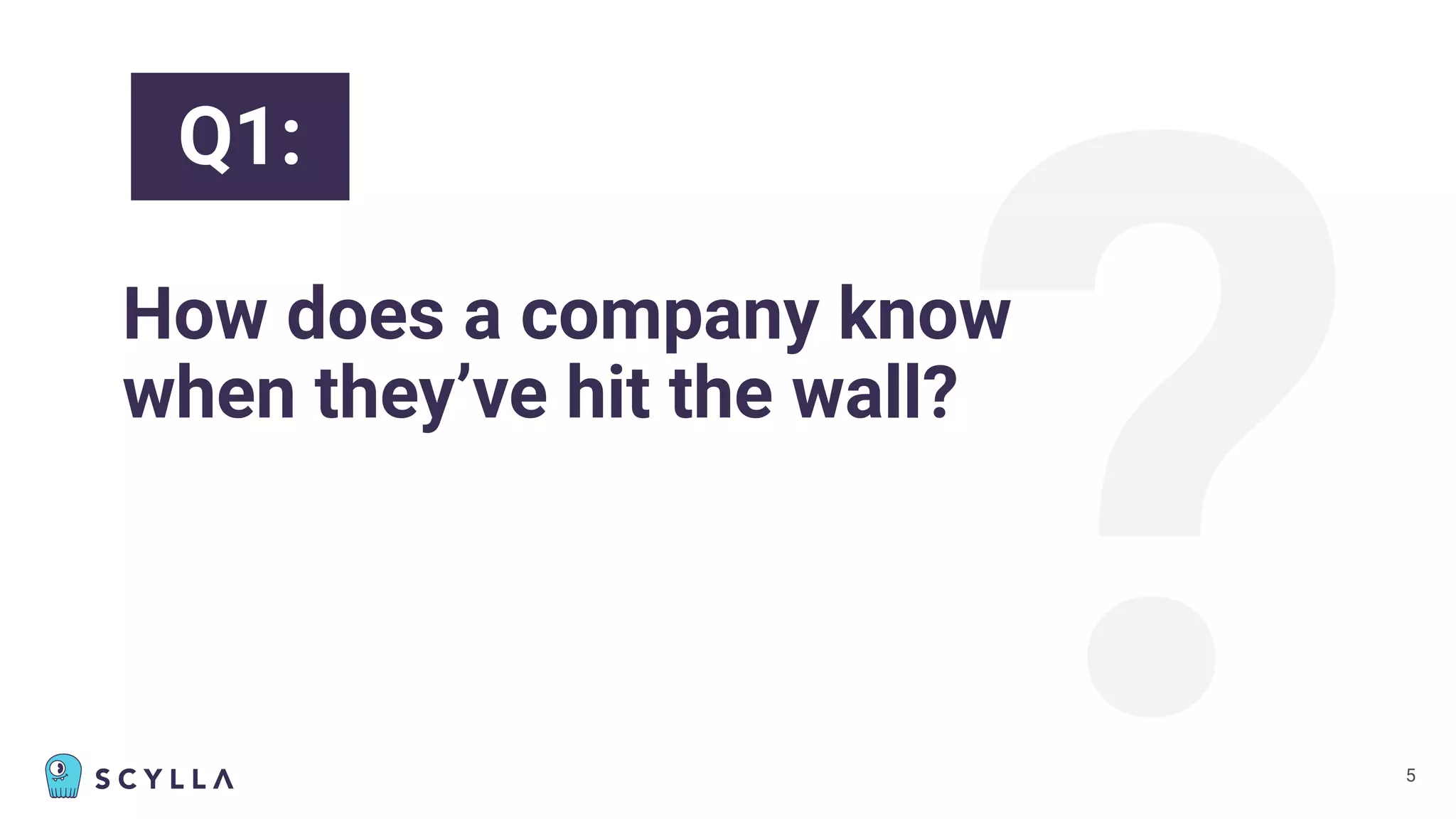?
How does a company know
when they’ve hit the wall?
Q1:
5
 