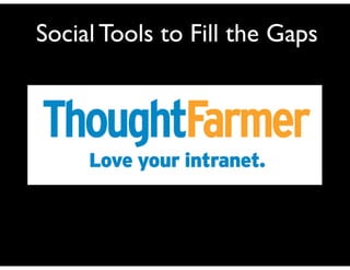 Social Tools to Fill the Gaps
 