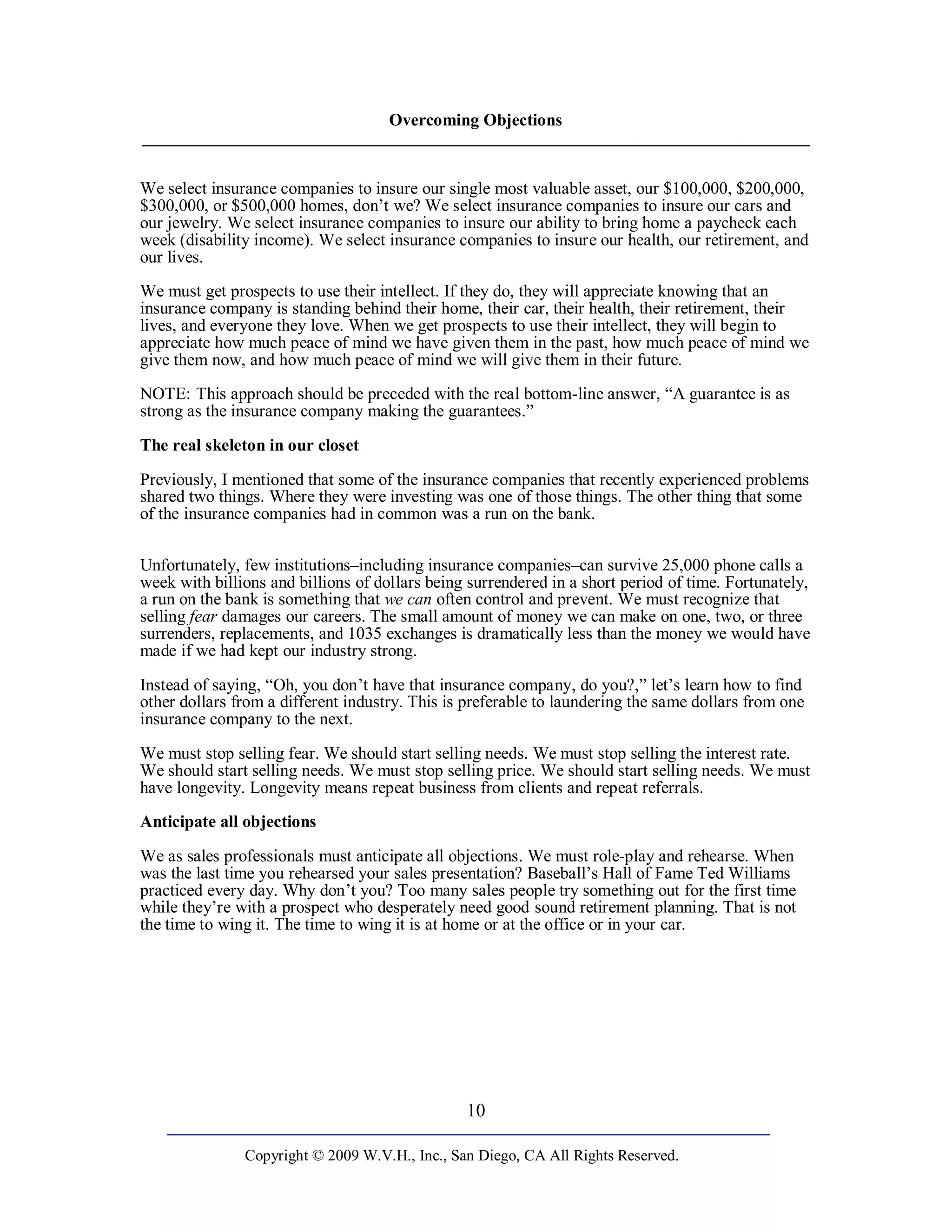 Overcoming Objections