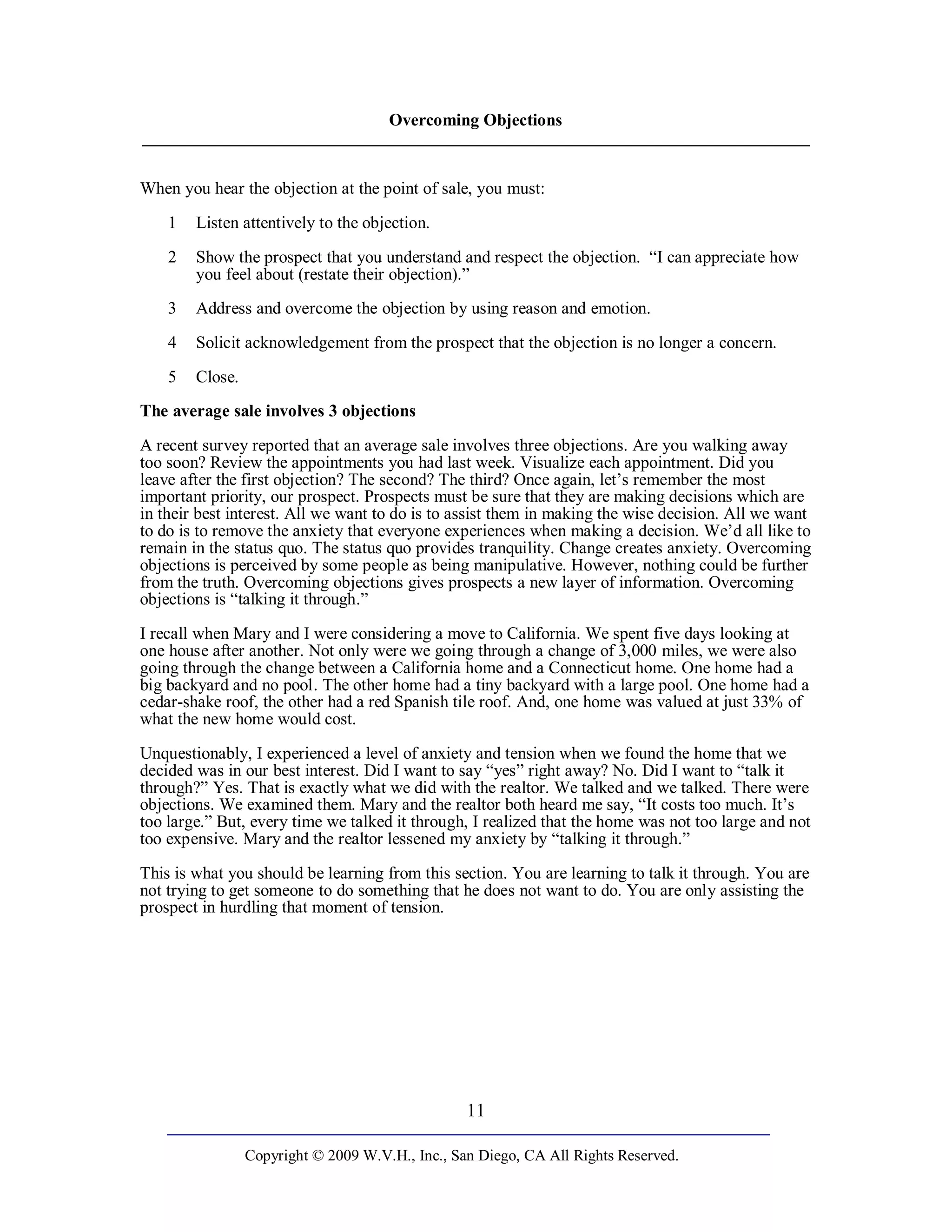 Overcoming Objections