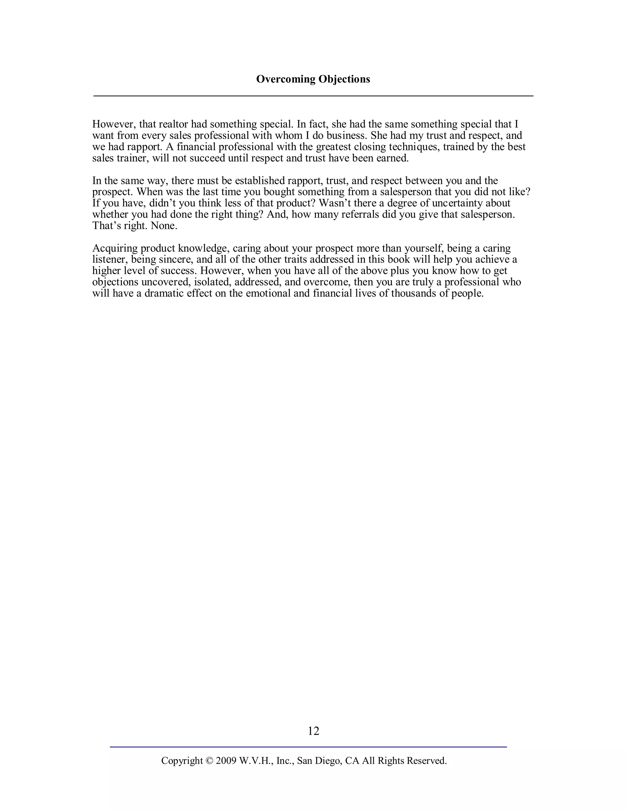 Overcoming Objections