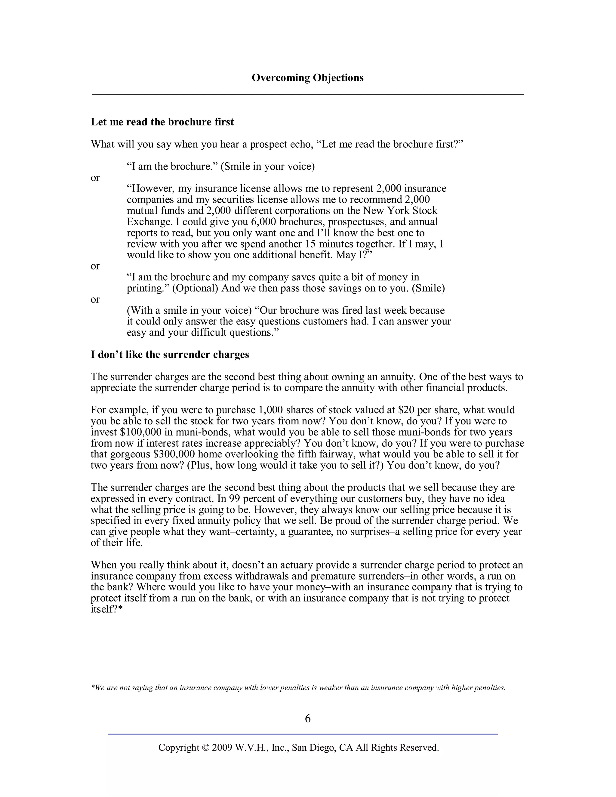 Overcoming Objections