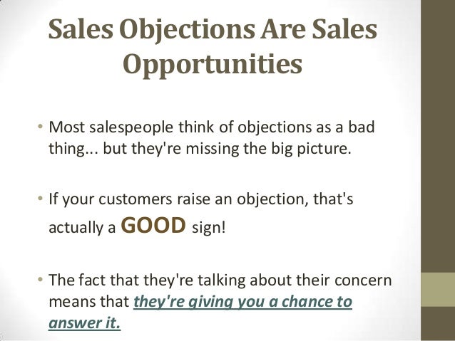 overcoming objections in sales