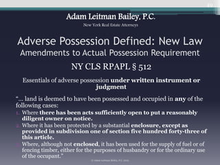 Property Battles: Easements, Adverse Possession and other Boundary Line ...