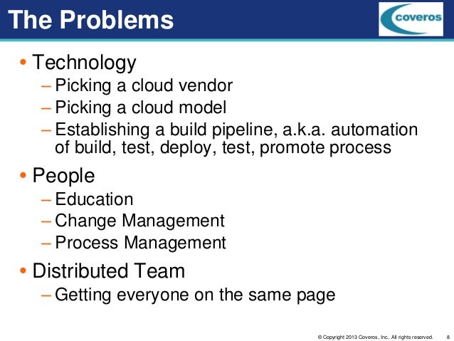 Overcoming Problems Implementing Cloud Based Dev Ops For
