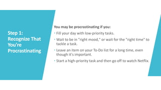 Overcoming procrastination and Importance of Scheduling | PDF