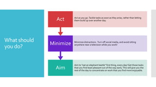 Overcoming procrastination and Importance of Scheduling | PDF