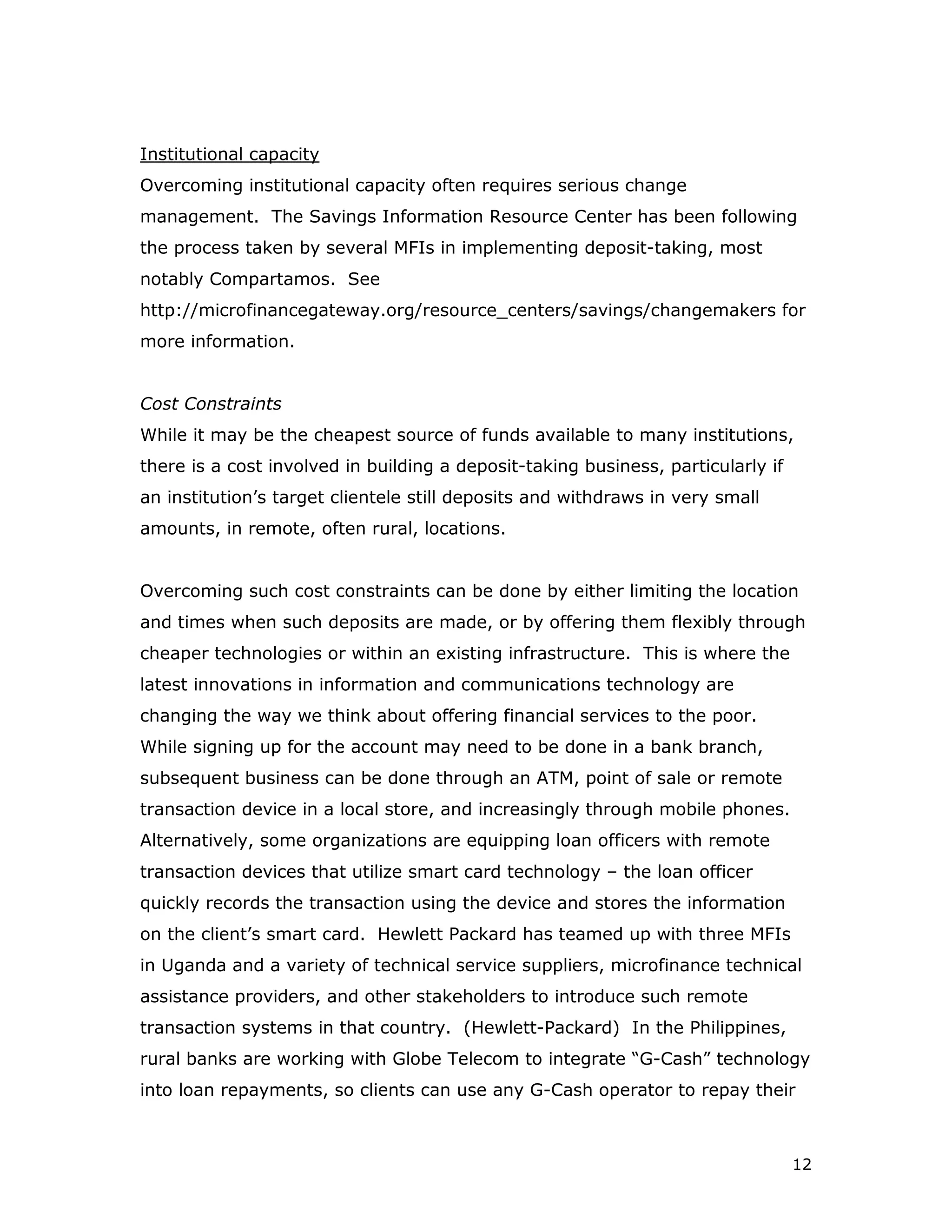 Overcoming Regulatory And Legal Constraints To Savings Mobilization Written By