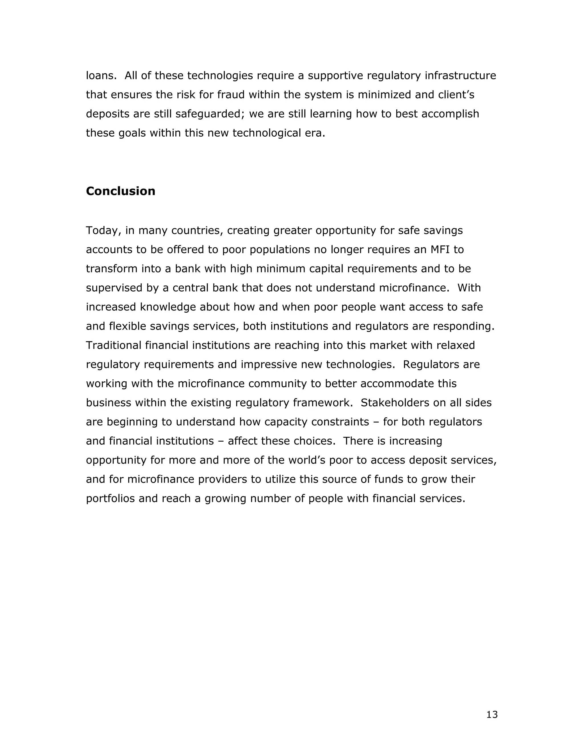 Overcoming Regulatory And Legal Constraints To Savings Mobilization Written By