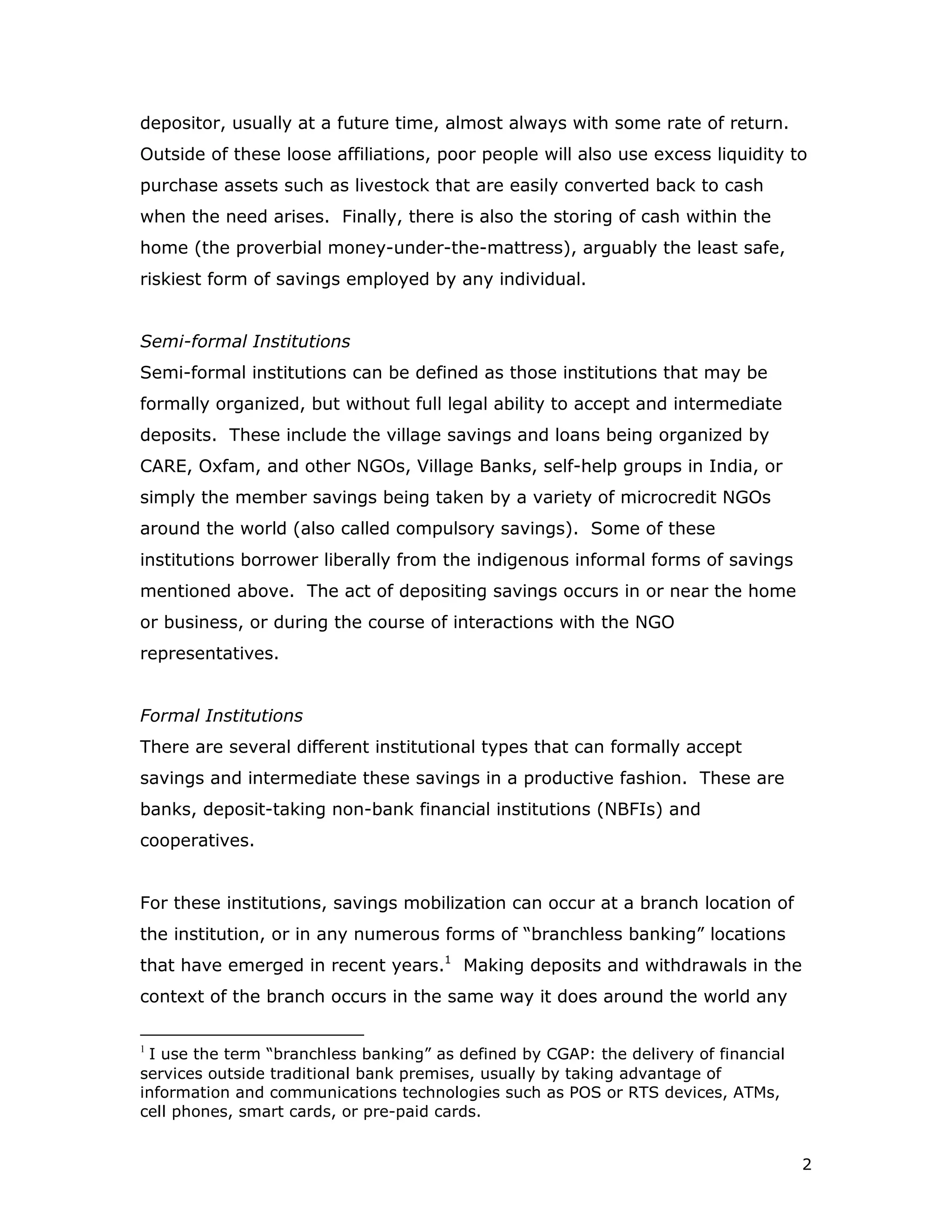 Overcoming Regulatory And Legal Constraints To Savings Mobilization Written By