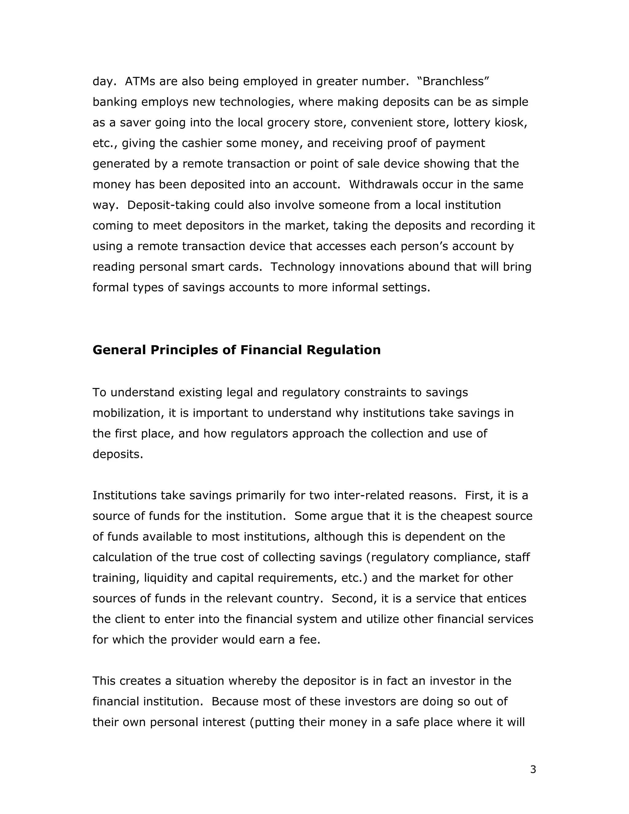 Overcoming Regulatory And Legal Constraints To Savings Mobilization Written By