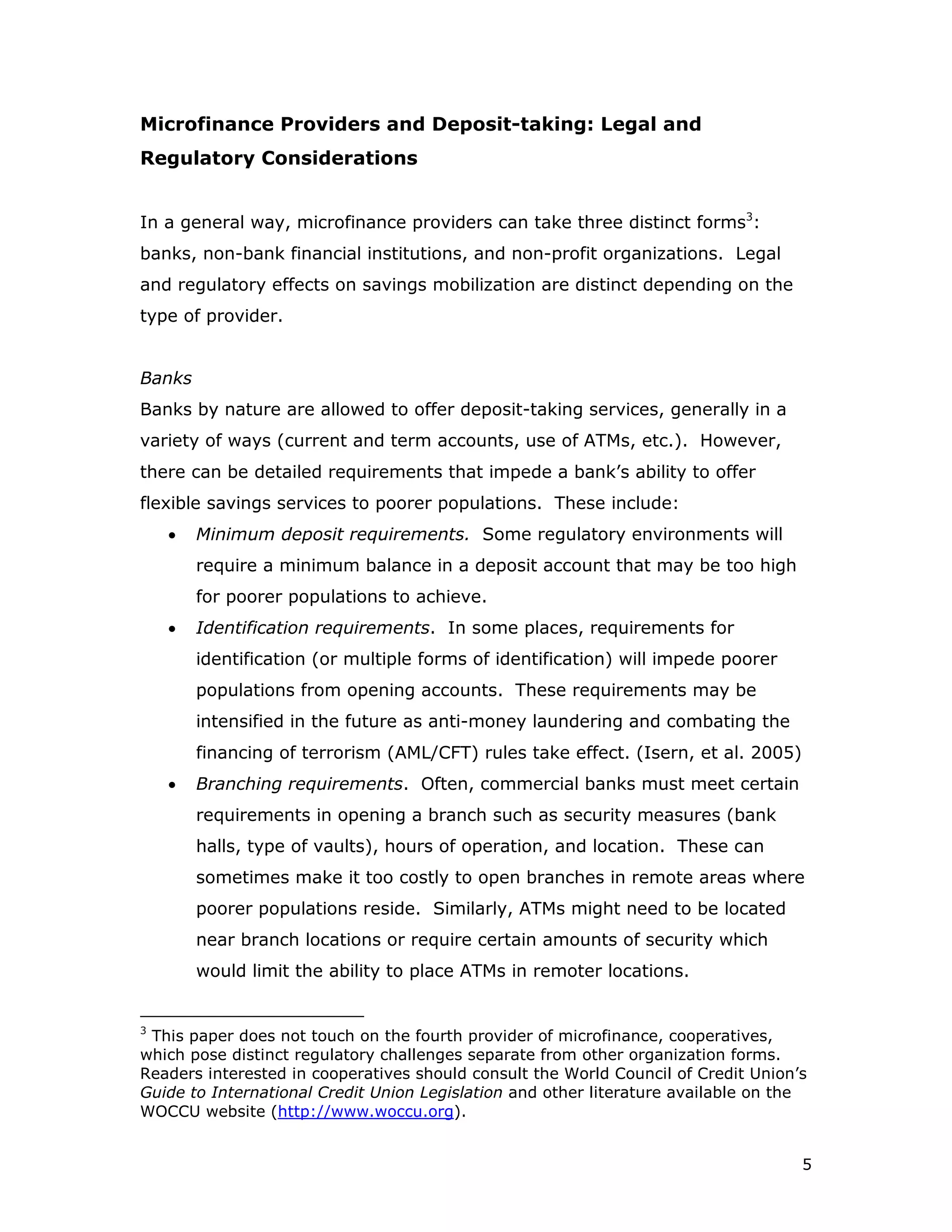 Overcoming Regulatory And Legal Constraints To Savings Mobilization Written By