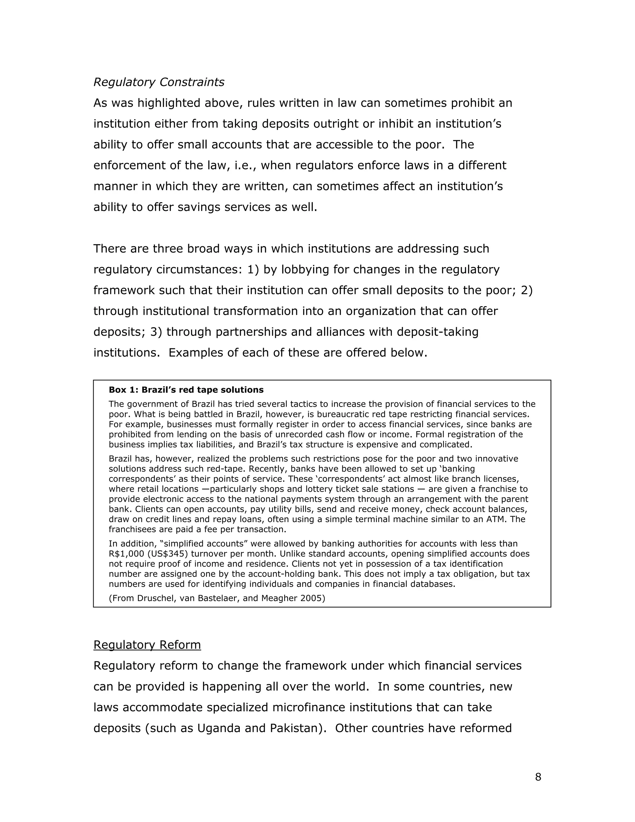 Overcoming Regulatory And Legal Constraints To Savings Mobilization Written By