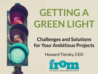 GETTING A
GREEN LIGHT
Challenges and Solutions
for Your Ambitious Projects
Howard Tiersky, CEO
 
