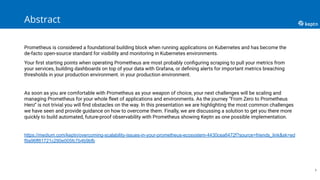 Overcoming scalability issues in your prometheus ecosystem | PDF