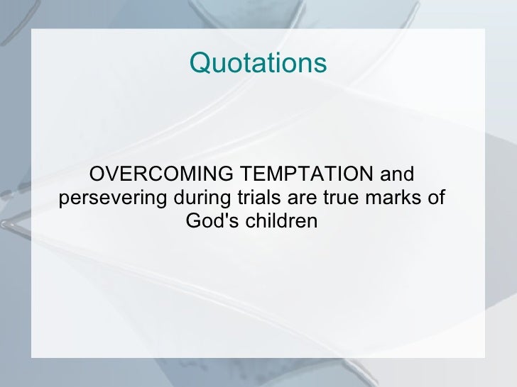 Overcoming Temptation