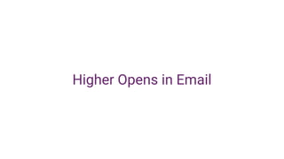 Higher Opens in Email
 