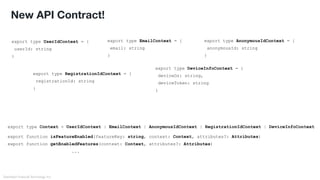 Greenlight Financial Technology, Inc.
New API Contract!
export type Context = UserIdContext | EmailContext | AnonymousIdCo...