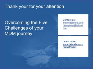 Overcoming the Challenges of your Master Data Management Journey | PDF