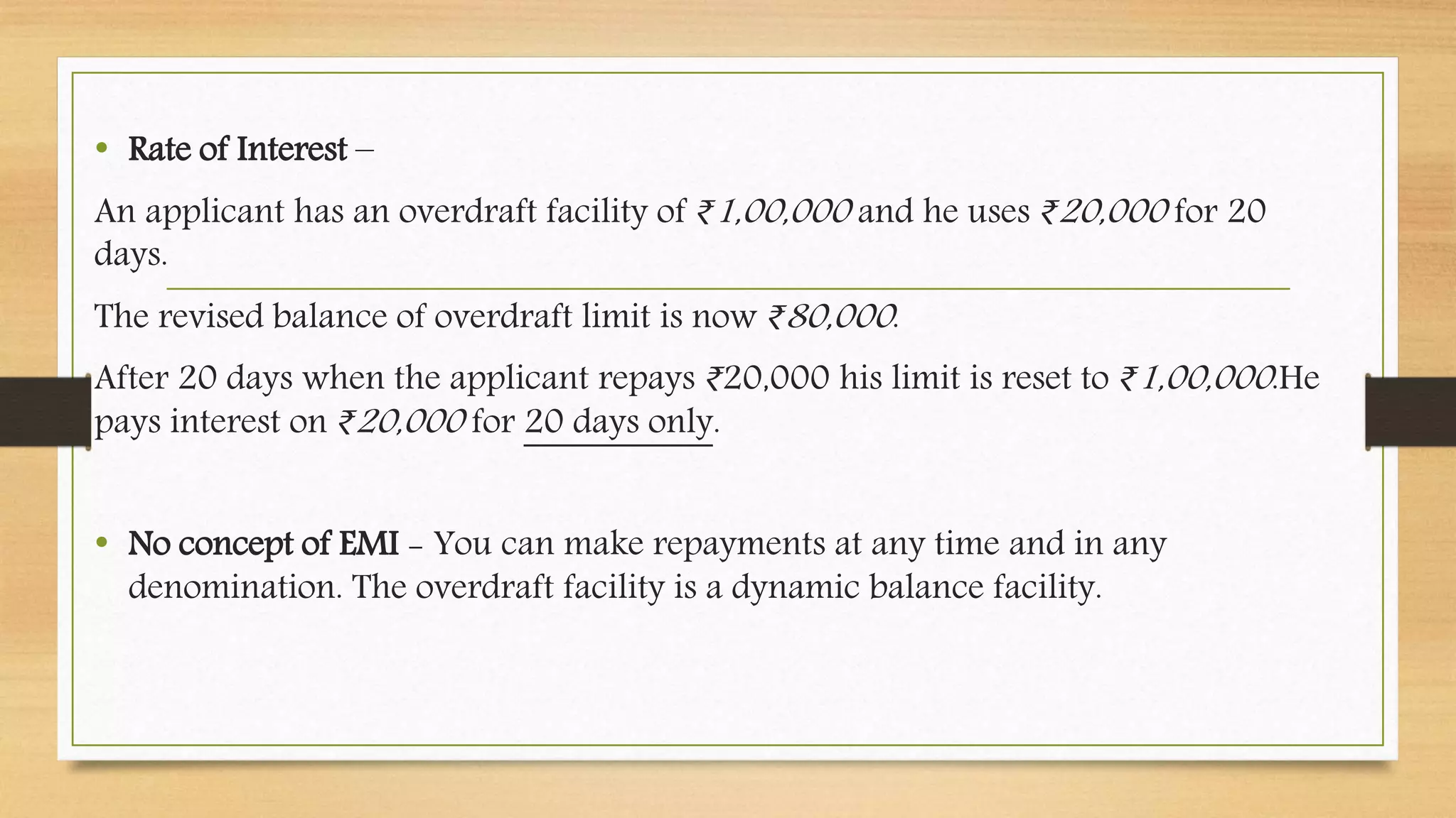 Overdraft facility for Salaried Professionals | PPT