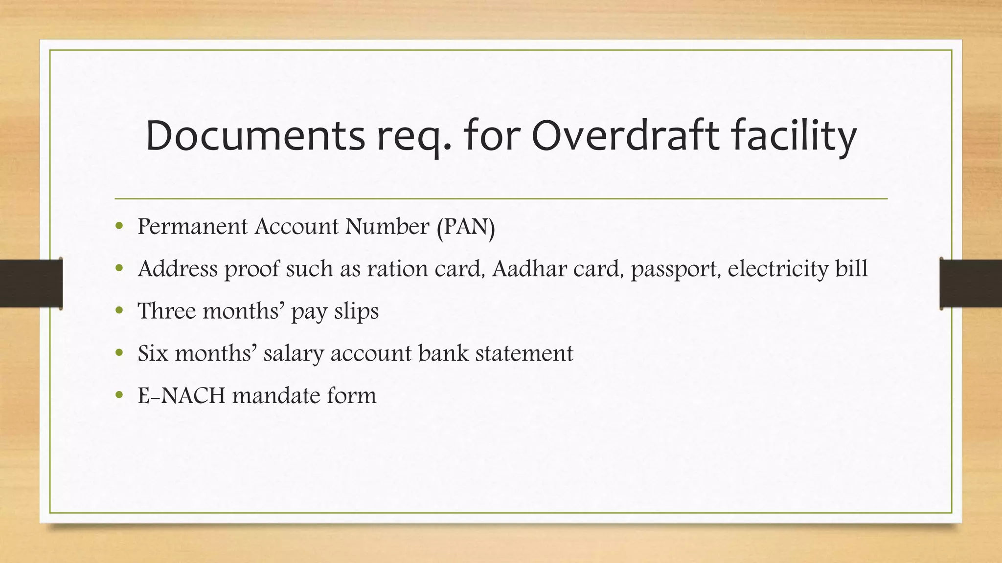 Overdraft facility for Salaried Professionals | PPT