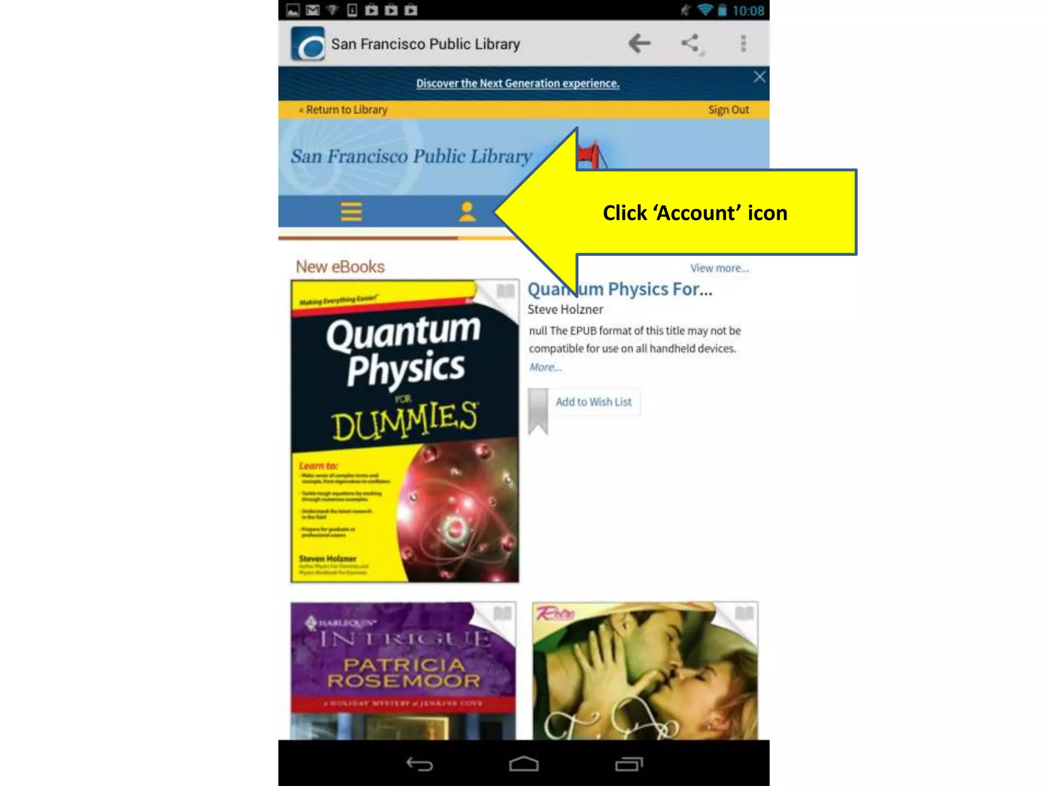 Click ‘Account’ icon