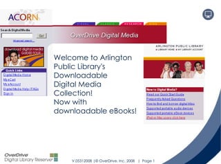 Welcome to Arlington Public Library's Downloadable  Digital Media Collection! Now with downloadable eBooks! 