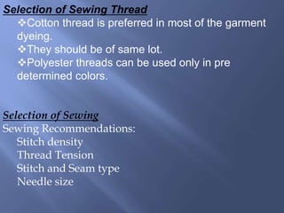 Garments Over Dyeing Fabric Dyeing
1. When garments are made from
dyed fabric and then the garments
are dyed in required c...