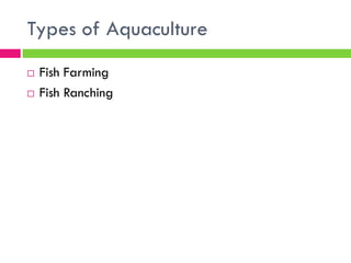 Overfishing & Aquaculture