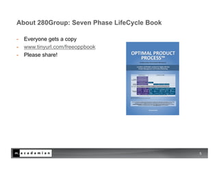 About 280Group: Seven Phase LifeCycle Book

-  Everyone gets a copy
-  www.tinyurl.com/freeoppbook
-  Please share!




                                             5
 