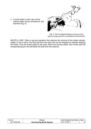 Overhaul brake system | DOC