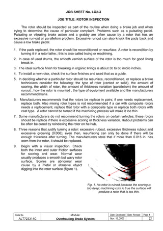 Overhaul brake system | DOC