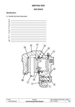 Overhaul brake system | DOC