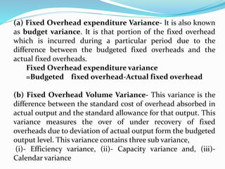 Overhead cost variance
