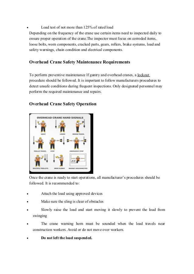 Overhead crane safety