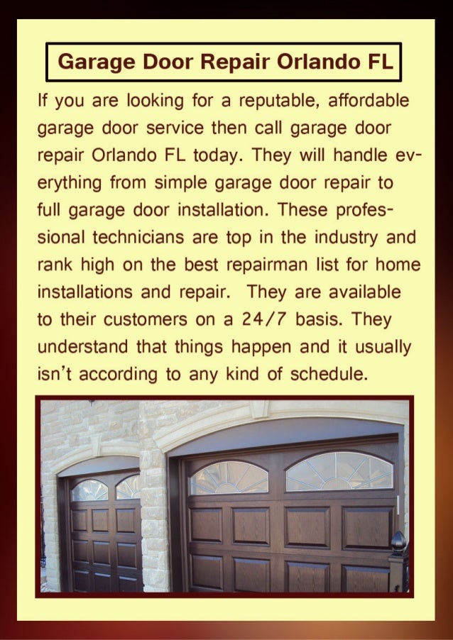 Garage Door Repair Orlando FL