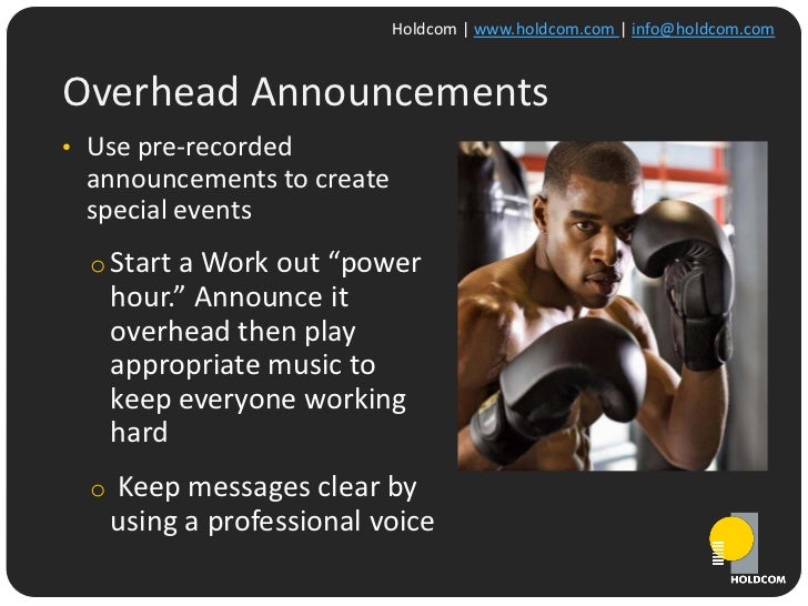 Overhead Music & Announcements for Health and Fitness Centers