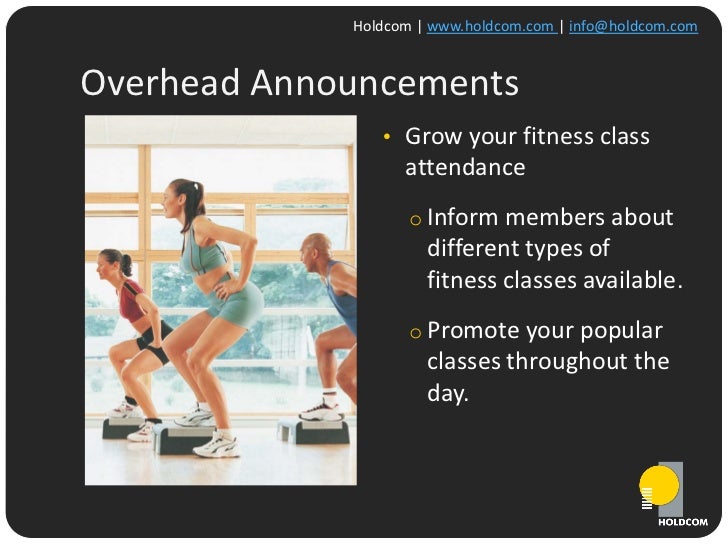 Overhead Music & Announcements for Health and Fitness Centers