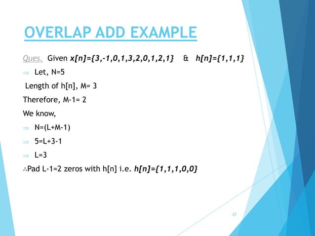 Overlap Add, Overlap Save(digital signal processing) | PPTX