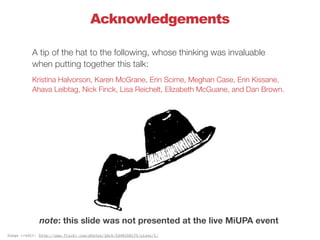 Acknowledgements

           A tip of the hat to the following, whose thinking was invaluable
           when putting toge...
