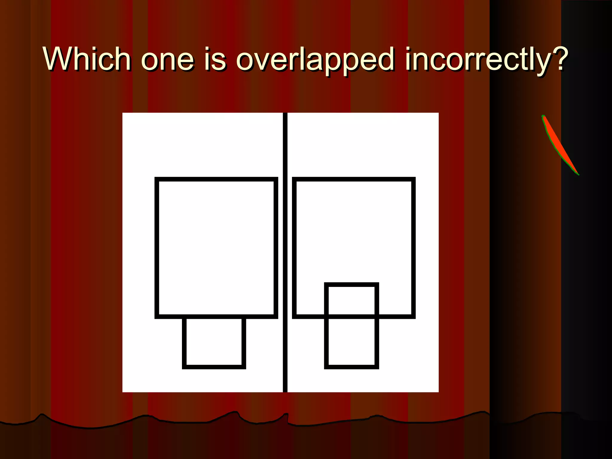 Which one is overlapped incorrectly?Which one is overlapped incorrectly?
 