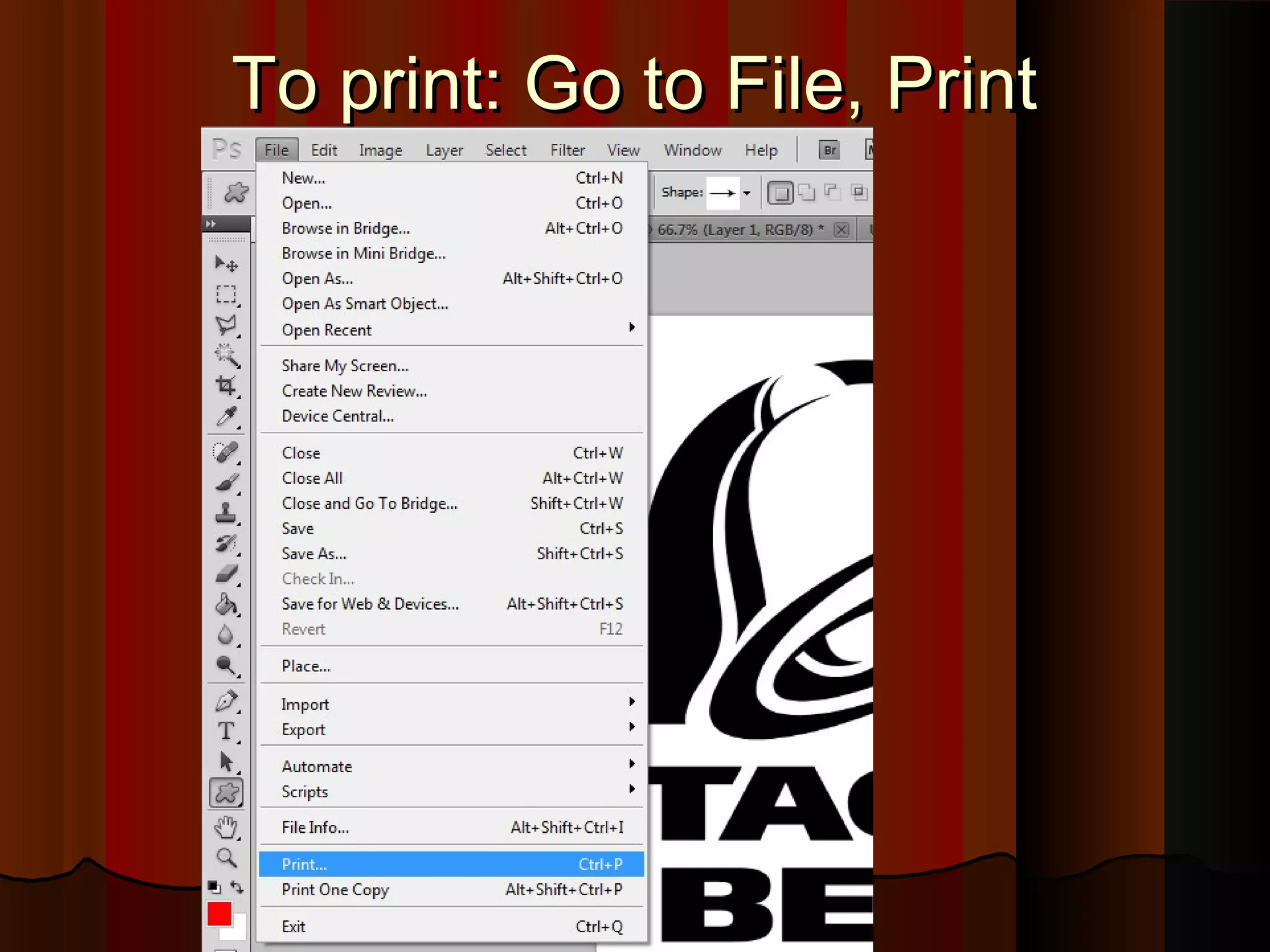 To print: Go to File, PrintTo print: Go to File, Print
 