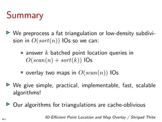IO-Efficient Point Location and Map Overlay in Low-Density Subdivisions