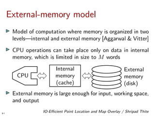 IO-Efficient Point Location and Map Overlay in Low-Density Subdivisions