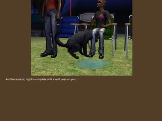 And because no night is complete until a wolf pees on you… 