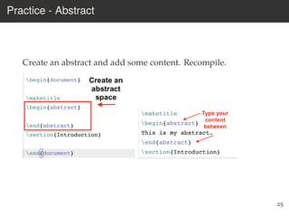 Introduction to Overleaf Workshop | PDF