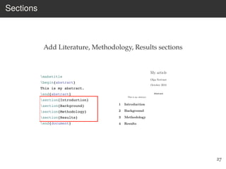 Introduction to Overleaf Workshop | PDF