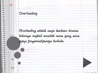 Overload and override | PPTX