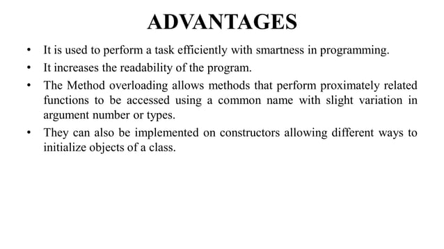 Method Overloading In Java | PPT image.